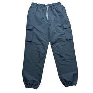 Sovereign Code Mens Cargo Pants Black Drawstring Waist Pockets Jogger‎ L
